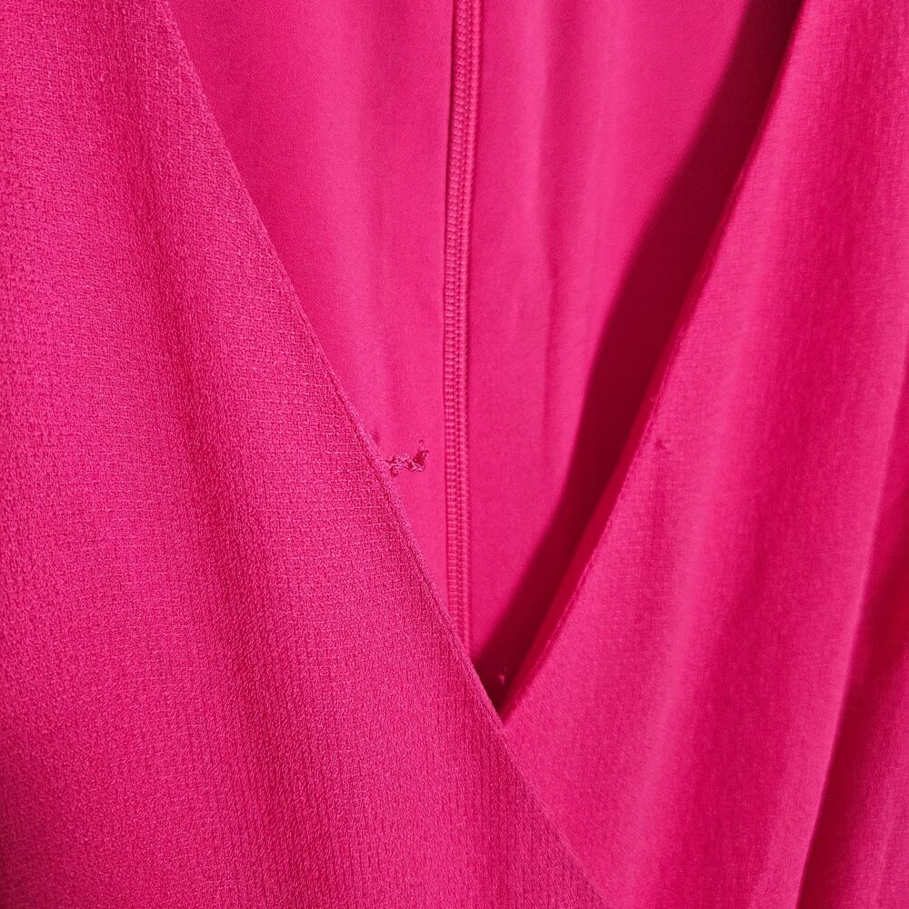 NWOT Eliza J Jumpsuit Hot Pink Faux Wrap Crop Wide Leg Sz 2 - Picture 5 of 16